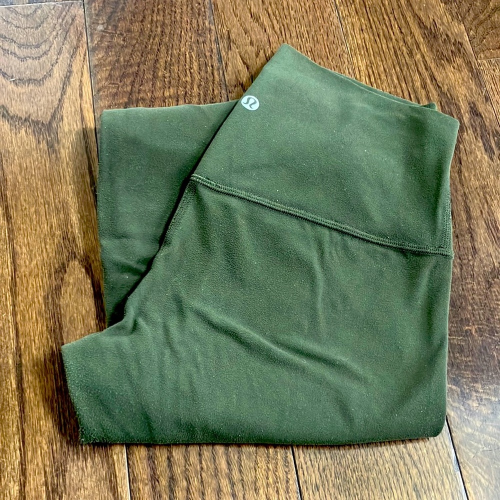 Lululemon Align crops inseam 24” olive green